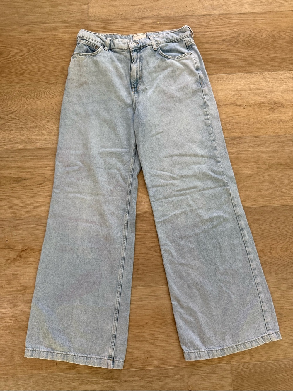 Free People We The Free Wallflower Wide Leg Jeans 30x30 Light Wash
